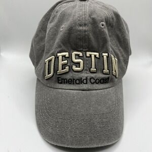 Destin Emerald Coast Hat Cap Strap Back Lettered Spell Out Robin Ruth Adjustable